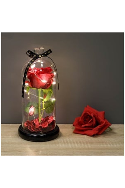 OEM Cupola Decorativa cu LED & Trandafir Artificial Ø11x24cm