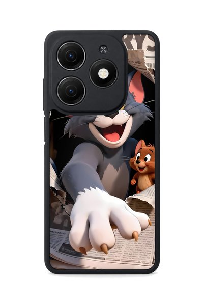 TECNO Spark 20 Compatible Catmouse Patterned Camera Protected Shockproof Case