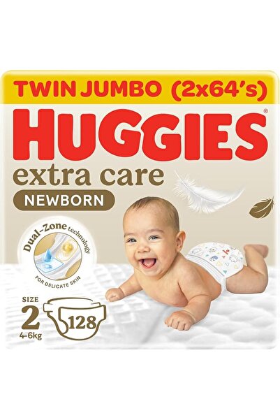 Huggies حفاضات إكسترا كير للمواليد الجدد مقاس 2 (4-6 كجم) عبوة تحتوي على 2 × ...