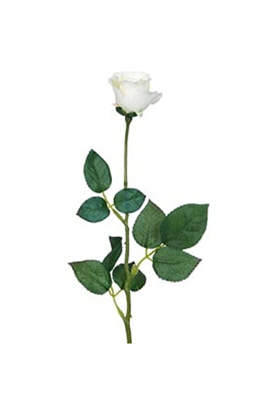 OEM Floare Artificiala Boboc de Trandafir Alb 61cm