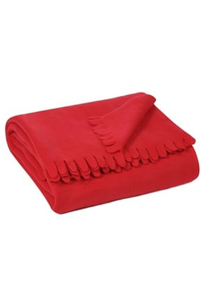 OEM Διακοσμητική Κουβέρτα fleece Κόκκινη 170x130εκ.