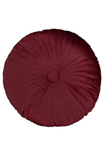 OEM Perna Decorativa Rotunda Bordo Velvet cu Nasture pentru Canapea Ø35cm