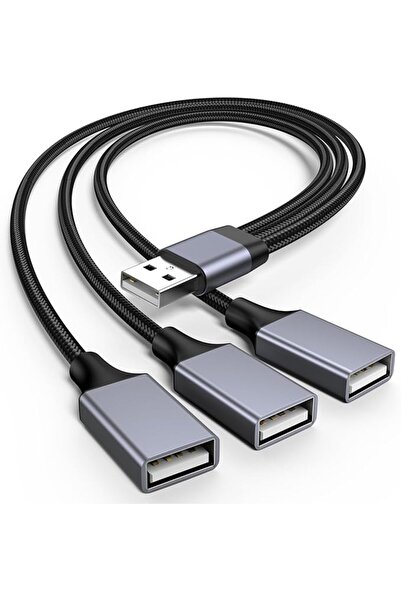 GENERAL موزع USB على شكل Y 1 إلى 3 مخارج، كابل USB ذكر إلى 3 أنثى للكمبيوتر و...