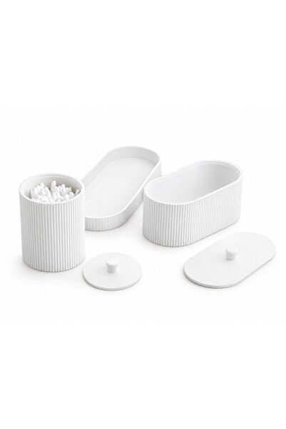 OEM Cutie organizatoare premium pentru baie, cu capac detașabil, design oval ...