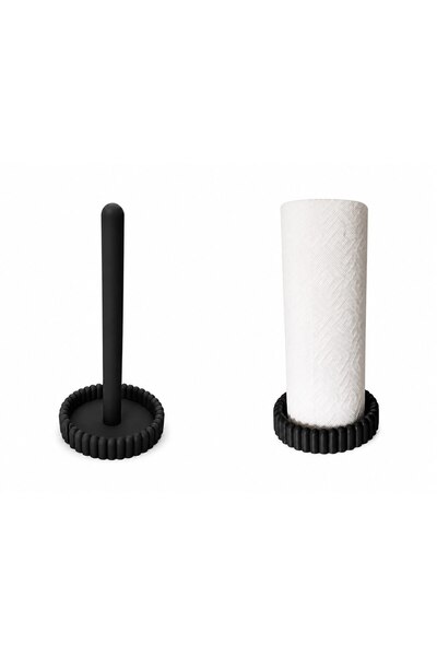 OEM Suport vertical pentru rolă de hârtie de bucătărie, striat, negru, 1 bucată