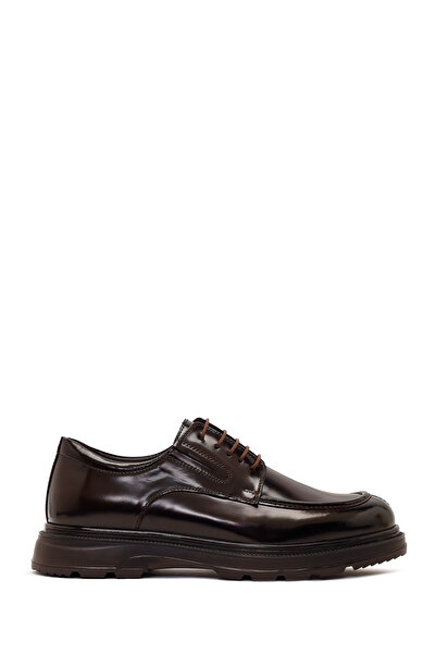 Derimod Fly Men's Brown Lace-Up Thick Sole Leather Casual Shoes Wm720018Da