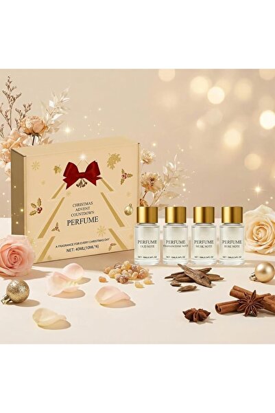 AlSheikaha مجموعة هدايا عطور الكريسماس ادفنت 4 × 10 مل مع روائح العود واللبان...