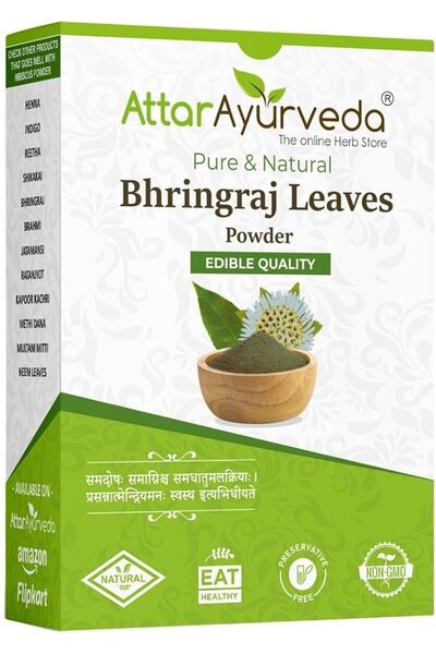 ATTAR AYURVEDA Natural Bhringraj Powder for hair growth (100 Grams)