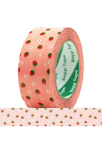 Arabest Strawberry Pattern Packing Tape,4.5cm x 100Y Colorful Shipping Tape f...