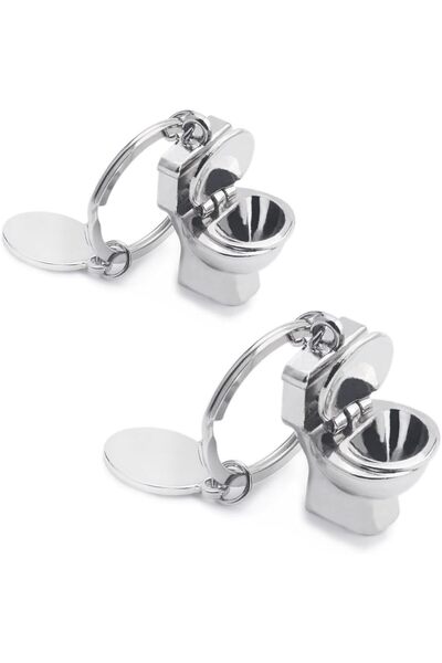 Arabest Funny Metal Toilet Novelty Keychain,Stainless Steel Keyring for Keys ...
