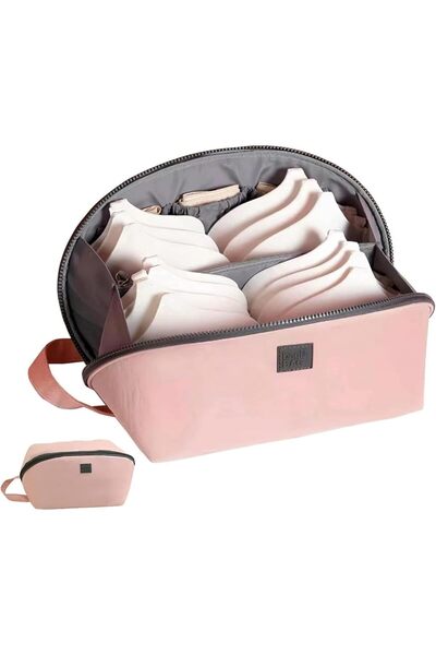 Arabest Travel Underwear and Bra Organizer Bag,Waterproof Pink Packing Cube w...