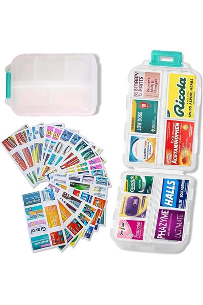 Arabest Weekly Pill Organizer with Labels,Moisture-Proof Travel Medicine Box,...