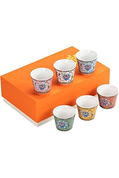 HOOPZOZA Ceramic Cup Espresso Coffee Cup Handmade Cups 6PCS Tea Cup Set Gift ...