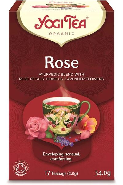 Yogi Tea شاي أعشاب عضوي بالورد، مزيج من بتلات الورد والكركديه وزهور اللافندر،...