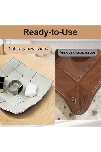 Arabest PU Valet Tray,Reversible Catchall Organizer for Keys and Jewelry,Entr...
