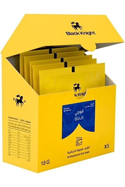 Black Knight حبوب قهوة غوجي الإثيوبية في أكياس تقطير 5 × 18 جرام