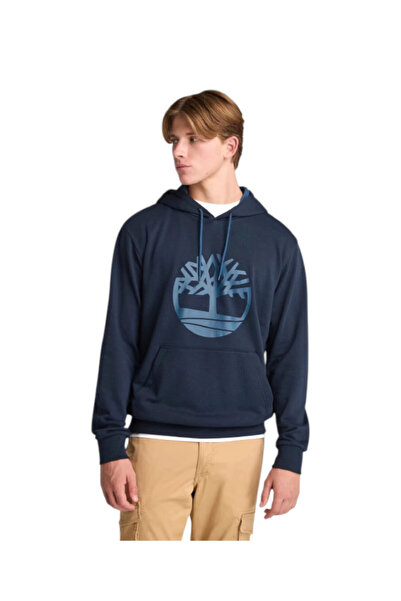 Timberland Northwood Tree Logo Bb Hoodie Men's Navy Blue Sweatshirt