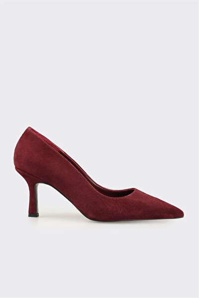 Elle Shoes Bordo Deri Kadın Stiletto