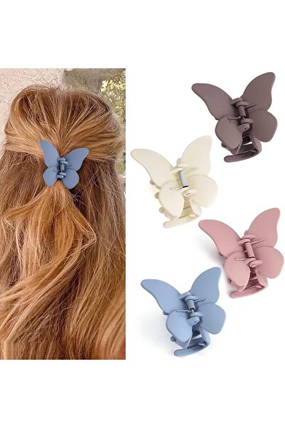 Arabest Butterfly Hair Clips for Women,Frosted Spray Paint Effect,4 Pcs Set (...