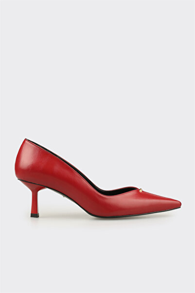 Elle Shoes Bordo Kadın Orta Topuk Ayakkabı