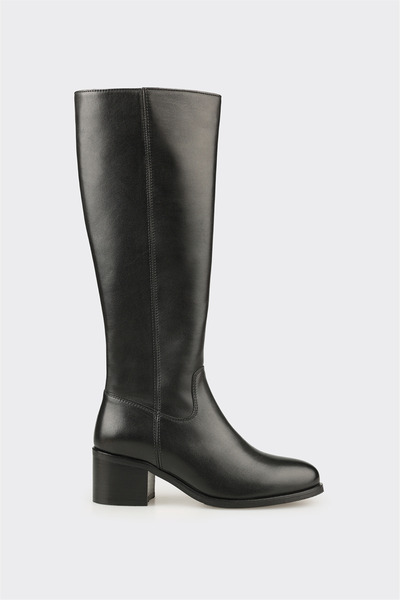 Elle Shoes Siyah Deri Kadın Çizme