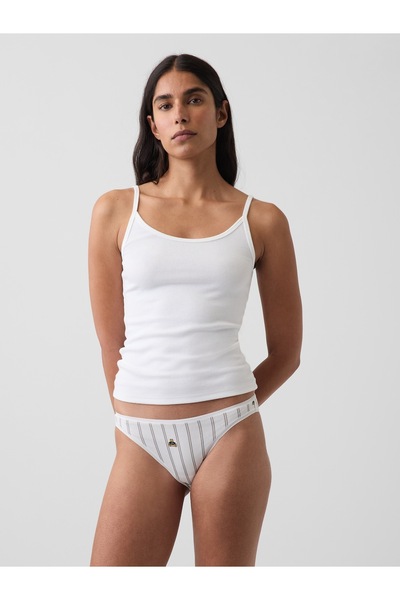 GAP Kadın Kırık Beyaz SoftMade Organik Stretch Pamuk Bikini Külot