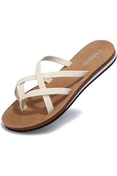 Arrigo Bello Women Flip Flops Beach Outdoor Slippers Leather Thong Sandals Flat Non-Slip Flipflop Si