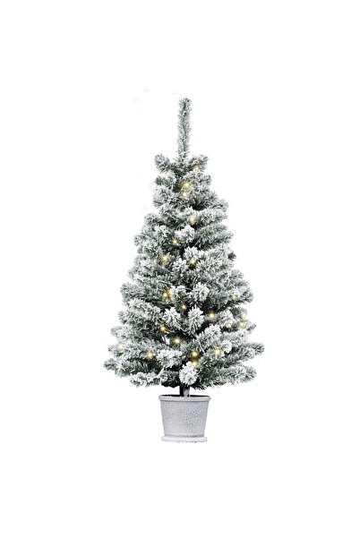 Generic Brand Brad artificial flocat cu 60 de lumini LED albe și 116 vârfuri,...