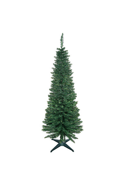 Generic Brand Brad artificial îngust, verde, de 150 cm înălțime, cu vârfuri r...