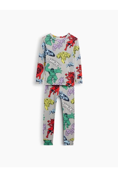 GAP Bebek Gri Marvel Avengers Baskılı Pijama Takımı