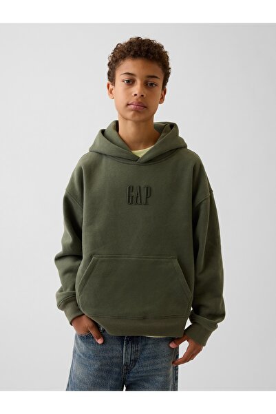 GAP Erkek Çocuk Yeşil VintageSoft Relaxed Logo Sweatshirt