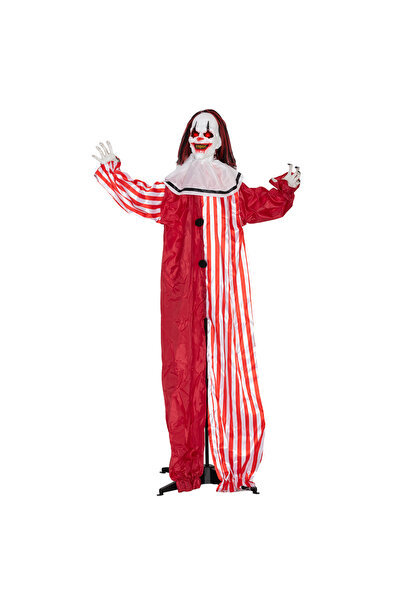 Generic Brand Decorațiune de Halloween de 165 cm: Clovn cu lumini LED, efecte...