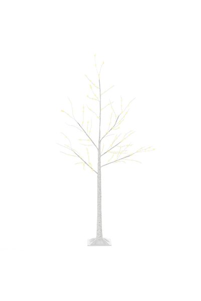 Generic Brand Brad de Crăciun alb cu lumini LED, bază pătrată și cablu de ali...