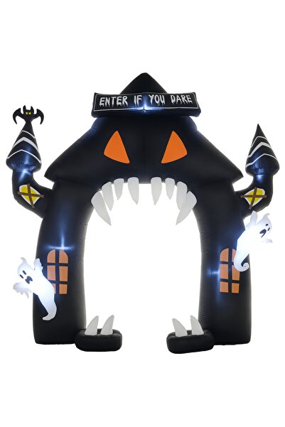 Generic Brand Arcadă gonflabilă de Halloween; 4 fantome, lumini LED, impermea...
