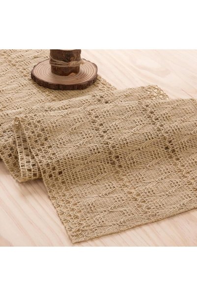 Arabest 48-Inch Boho Table Runner,Farmhouse Burlap Jute and Bamboo Style,Rust...
