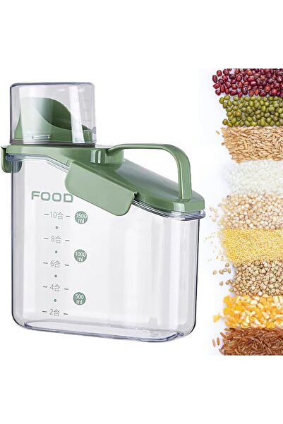 Arabest Sealed Food Storage Container with Measuring Cup and Pouring Port,160...