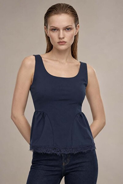 HAKKE Strappy Peplum Cut Women's Bluz