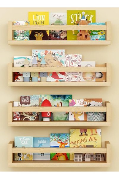 U-HOOME U HOOME Floating Nursery Book Shelves for Wall,16.5inch Floating Wall...