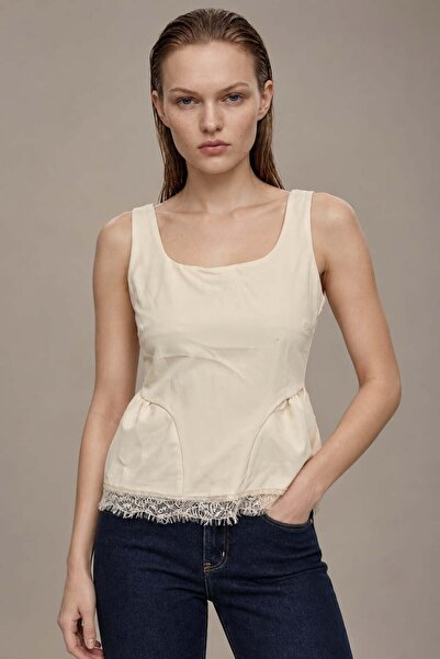 HAKKE Strappy Peplum Cut Women's Bluz