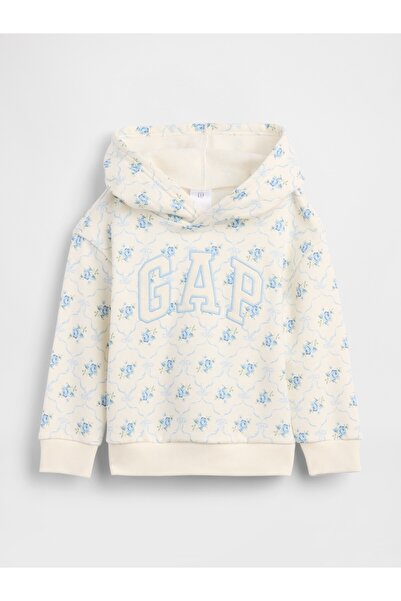 GAP Kız Bebek Kırık Beyaz Relaxed Brannan Bear Logo Sweatshirt