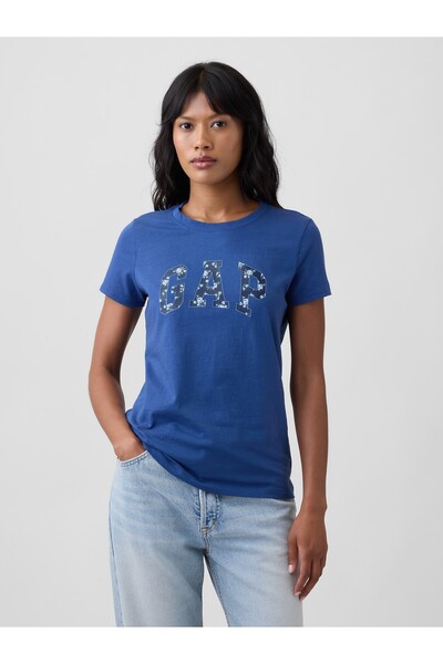 GAP Kadın Mavi Logo T-Shirt