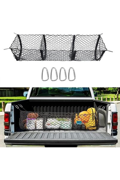 TERRIFI Cargo Net Trunk Bed Organizer,Mesh Storage Net with 4 Metal Hooks,43....