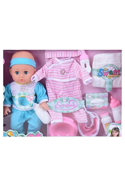 CWT Set păpușă Sweet Babydoll fără păr, cu oliță, haine de schimb și sunete în limba romană, +3 ani