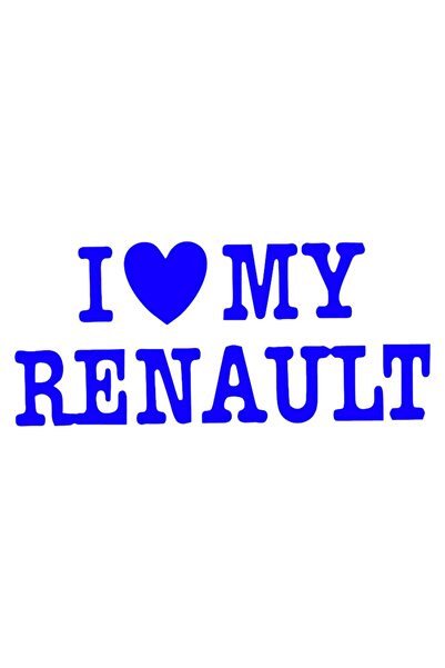 OEM Autocolant auto  "i love my renault ", 10cm, Albastru