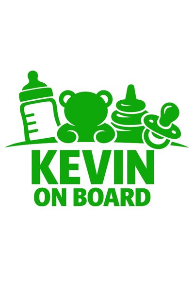 OEM Autocolant auto  "Kevin la bord ", 10cm, Verde