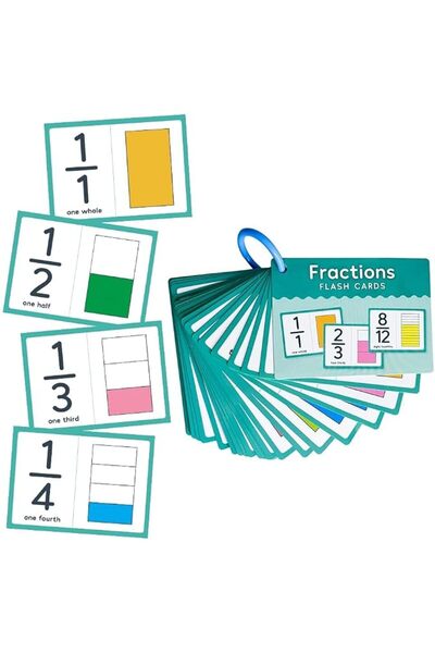 NALACAL 35 Fraction Number Flash Cards, Graphically Illustrated Simplificatio...