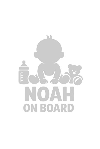 OEM Autocolant auto  "Noah la bord ", 10cm, Alb