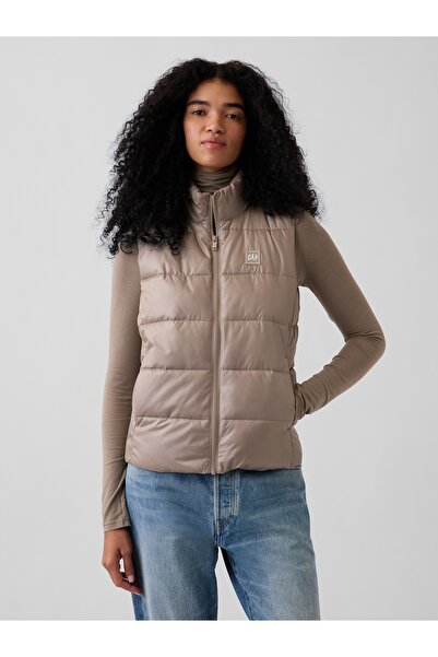 GAP Kadın Bej Relaxed Puffer Şişme Yelek