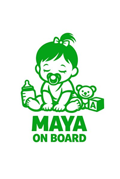 OEM Autocolant auto  "Maya la bord ", 10cm, Verde