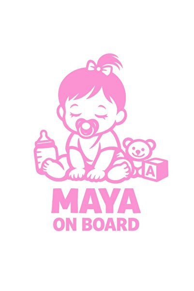 OEM Autocolant auto  "Maya la bord ", 10cm, Roz